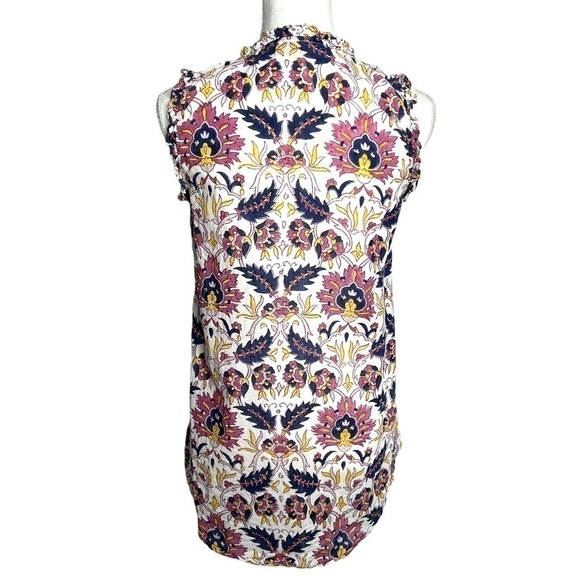 Roberta Roller Rabbit Floral Pintuck Cotton Sleeveless Top Size XS - Picture 4 of 10